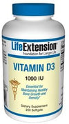Life Extension Vitamin D3 1000 IU 250 Softgels freeshipping - Natural Health Store