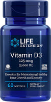 Life Extension Vitamin D3, 5000 IU, 60 Softgels, 60ct freeshipping - Natural Health Store