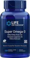 Life Extension Super Omega-3 (Fish Oil) EPA/DHA with Sesame Lignans &amp; Olive Extract, 120 Enteric Coated Softgels, Package may vary freeshipping - Natural Health Store