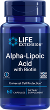 Alpha-Lipoic Acid with Biotin -60 Capsules by Life Extension freeshipping - Natural Health Store